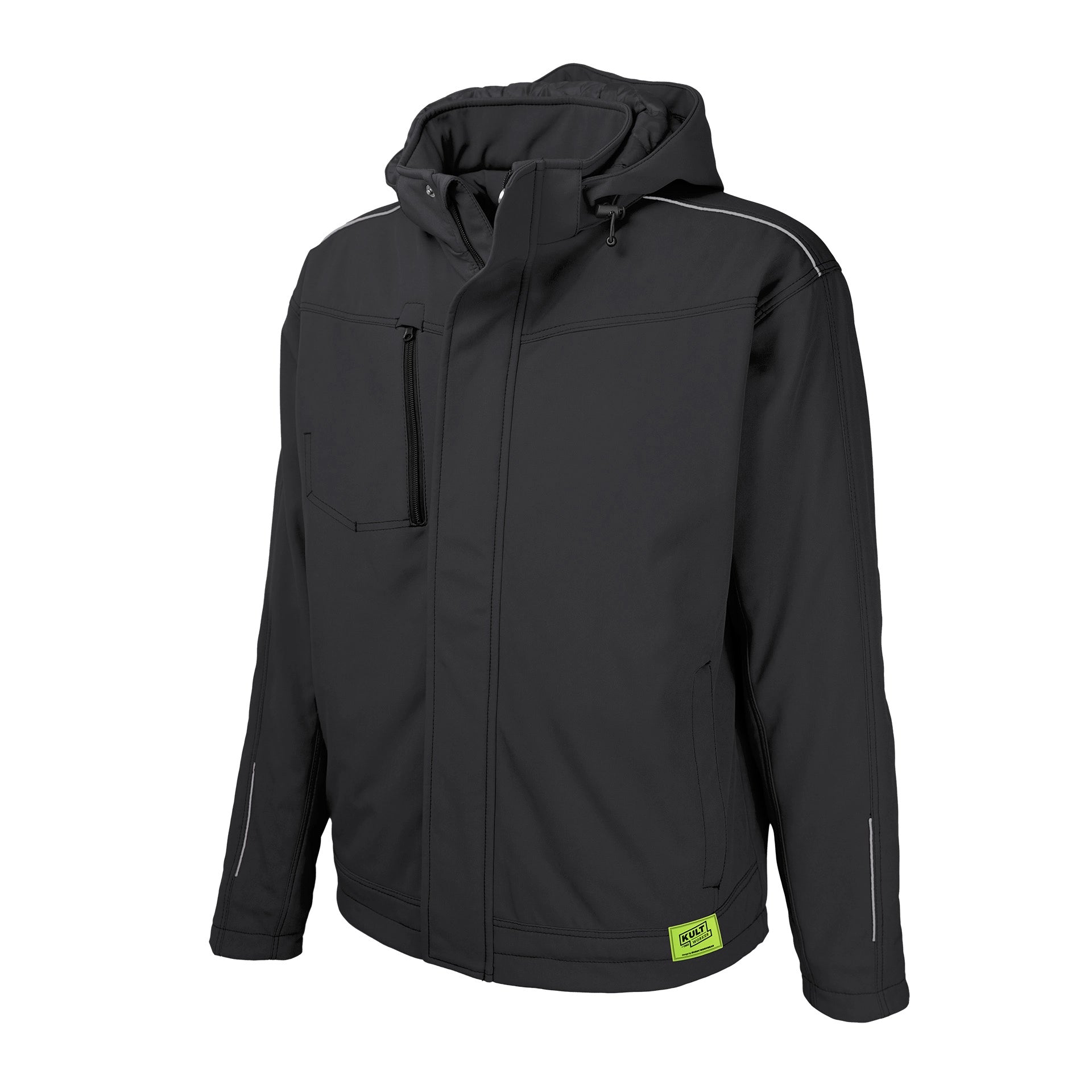 TMG Kult Worker Softshell winter jacket black - KW-230040_Winterjacke_schwarz_halbvorne_1920x1920